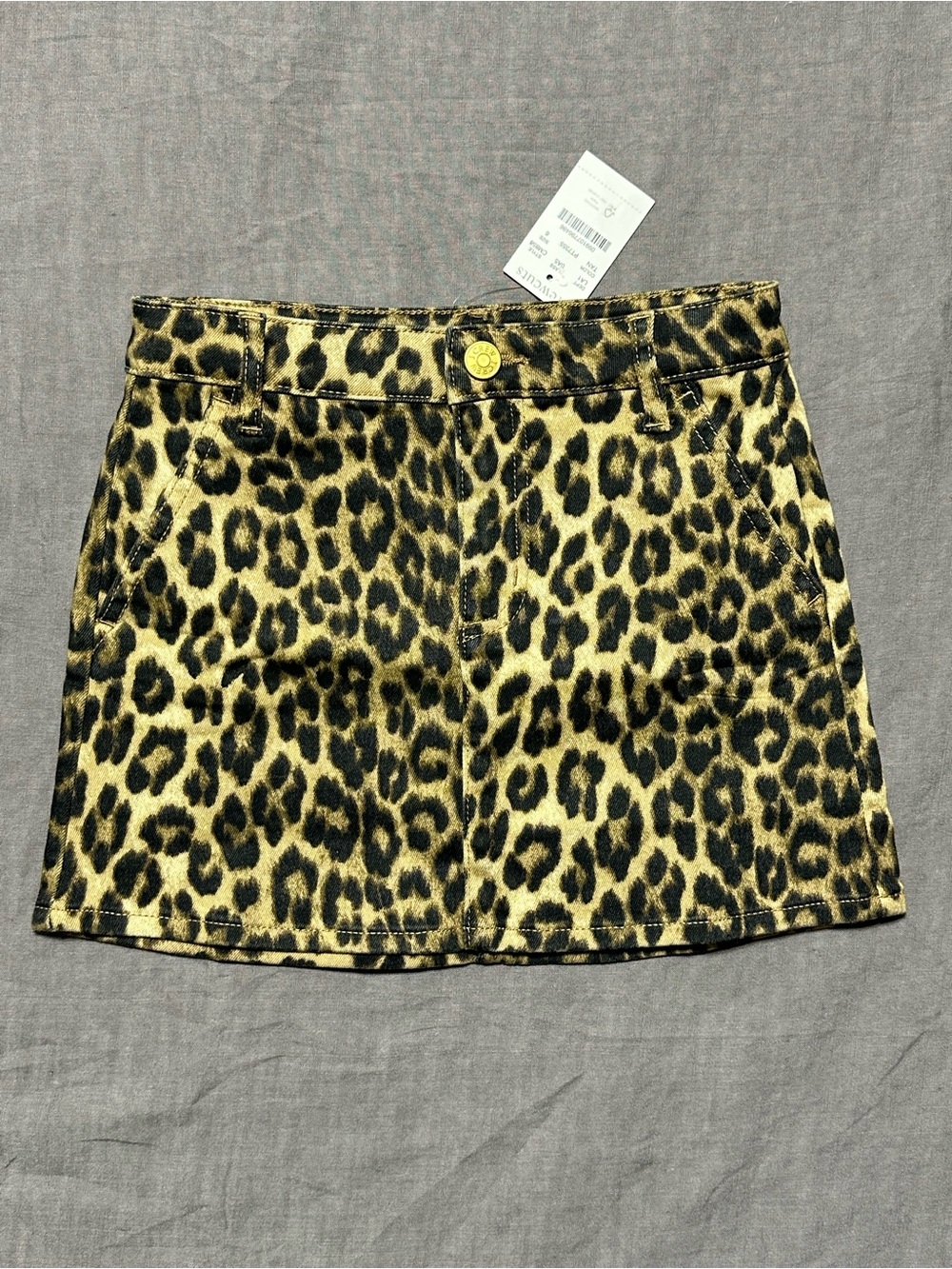 🆕 J. Crew Tan and Black Leopard Print Mini Jean Skirt